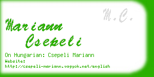 mariann csepeli business card